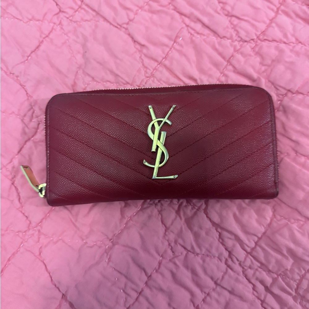 Yves Saint Laurent Red Quilted Wallet